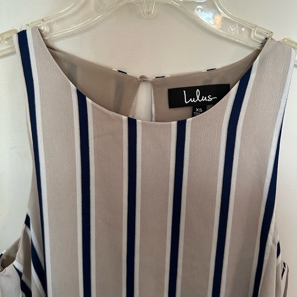 LULU’s Broad Horizons Beige Striped Dress - Picture 2 of 3